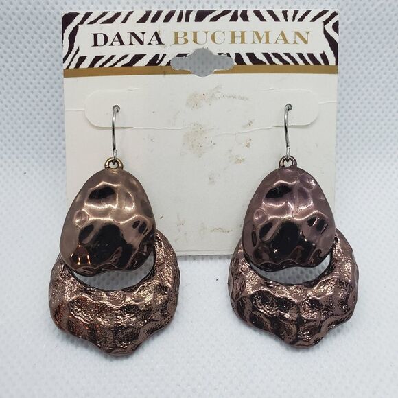 NWT Dana Buchman Brown Dangling Earrings - Picture 2 of 2